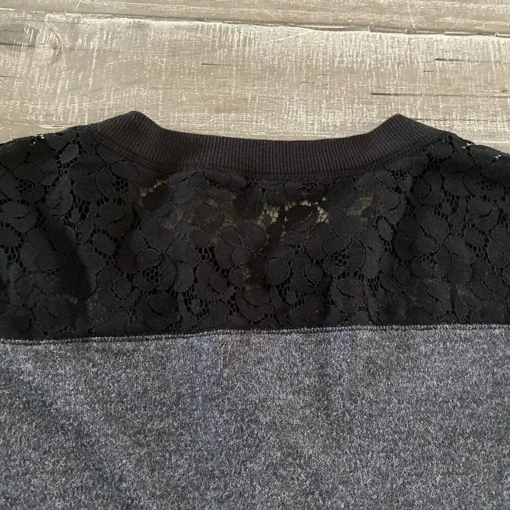 Princess Vera Wang Cardigan Sweater Girls Size Medium Black Gray Lace‎ Button Up